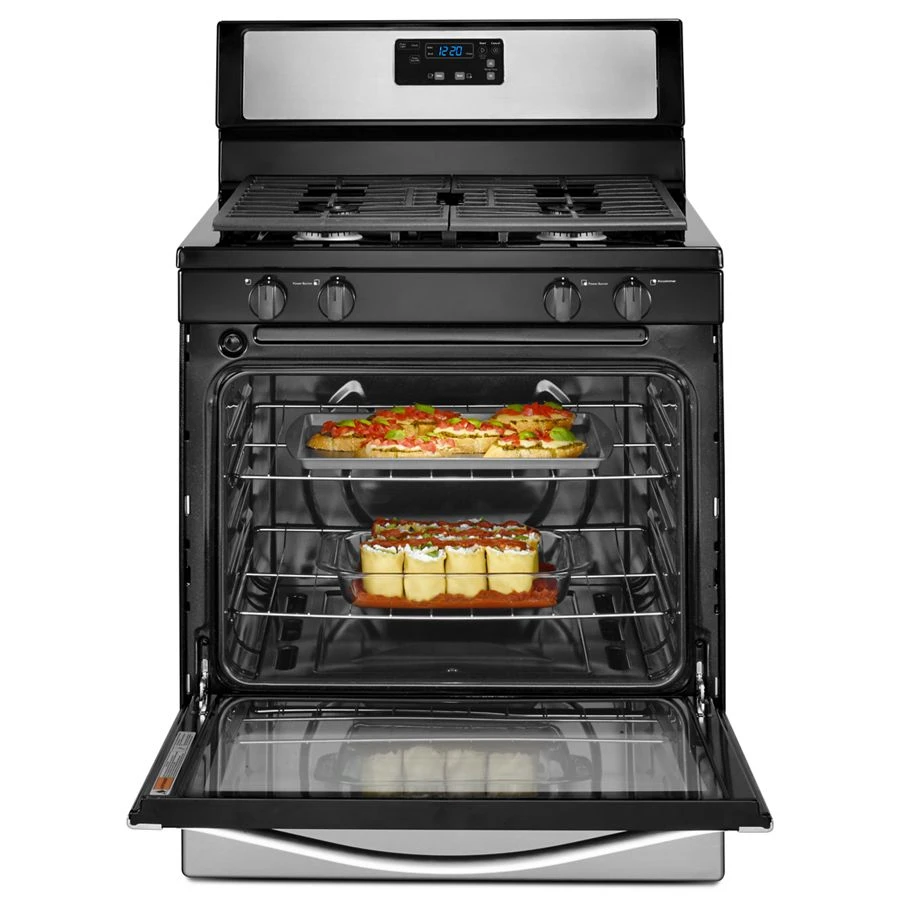 Whirlpool® 5.1 Cu. Ft. Freestanding 4-Burner Gas Stove WFG320M0BS, product image 2 of 5