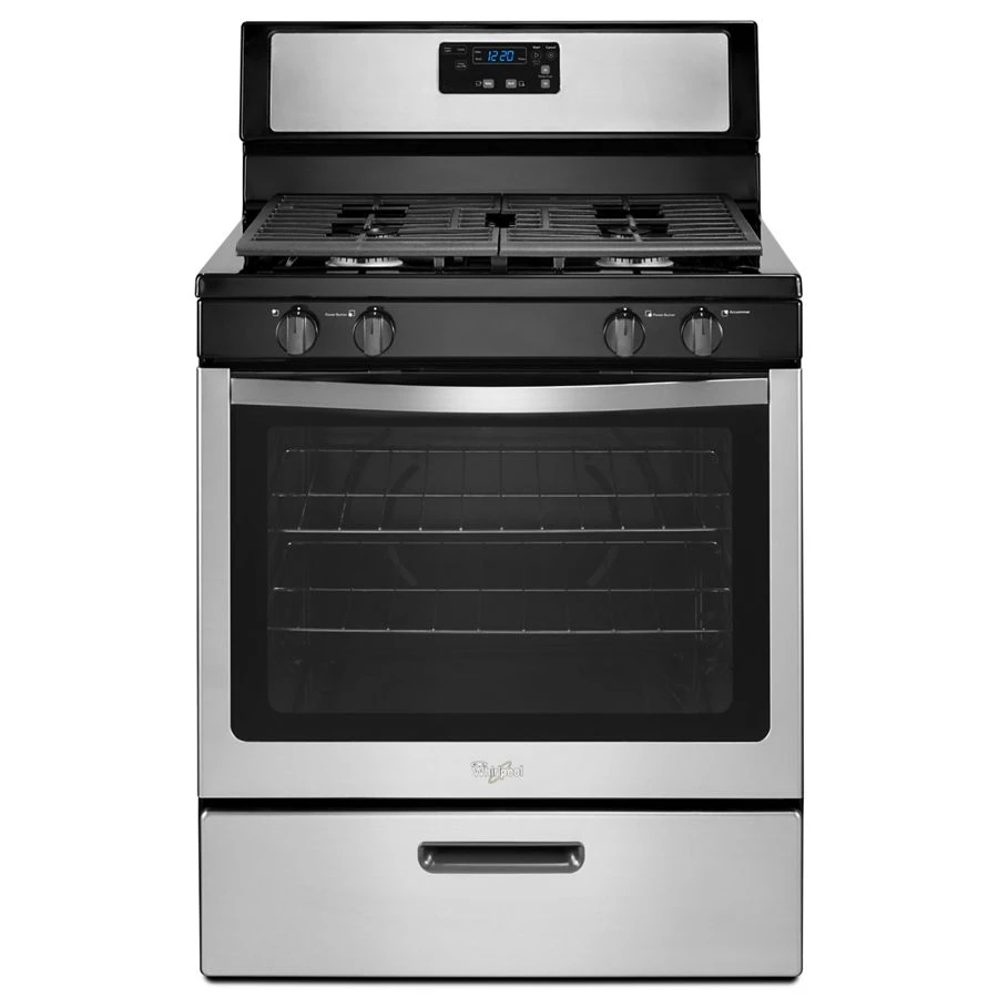 Whirlpool® 5.1 Cu. Ft. Freestanding 4-Burner Gas Stove WFG320M0BS, product image 3 of 5