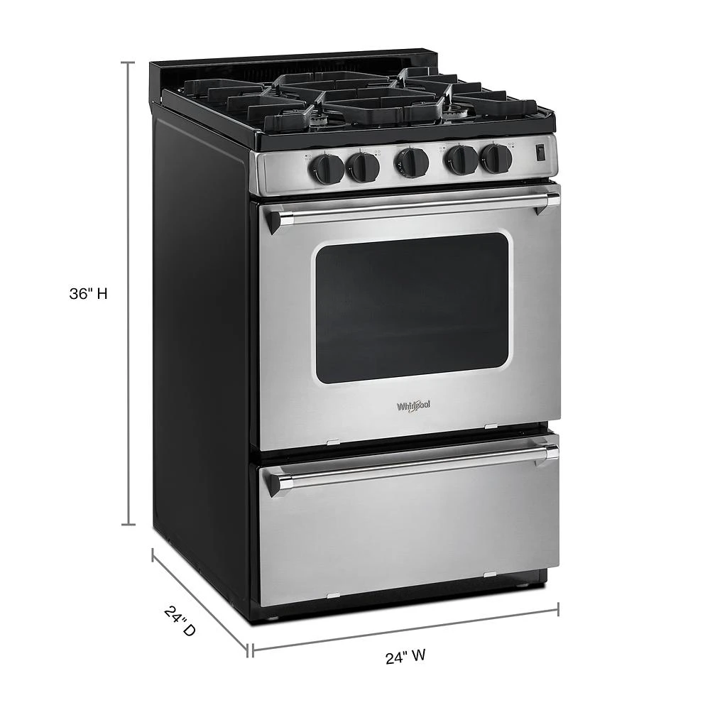24-inch Freestanding Gas Range with Sealed Burners WFG500M4HS