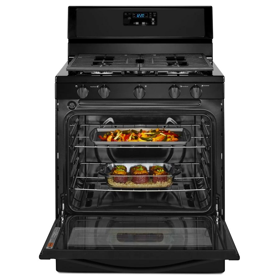 Whirlpool® 5.1 Cu. Ft. Freestanding 5-Burner Gas Stove WFG505M0BB, product image 3 of 5