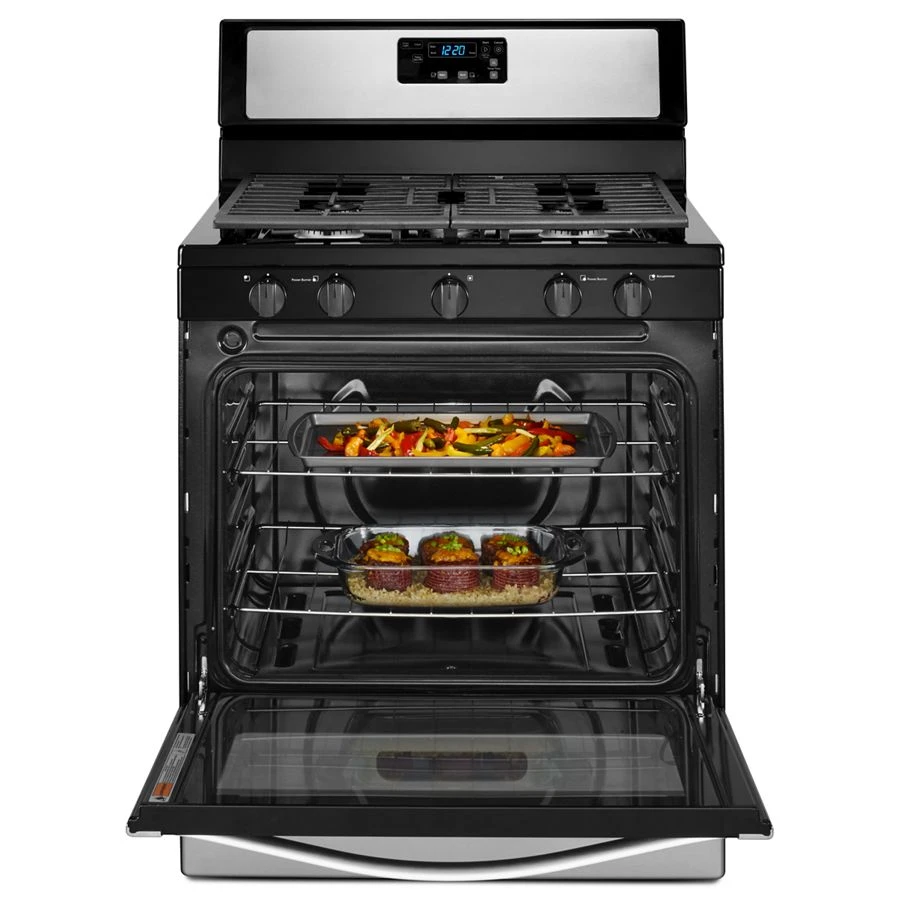 Whirlpool® 5.1 Cu. Ft. Freestanding 5-Burner Gas Stove WFG505M0BS, product image 3 of 6