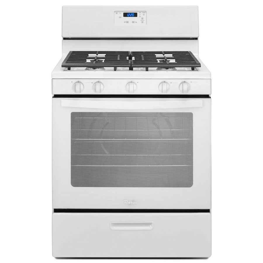 Whirlpool® 5.1 Cu. Ft. Freestanding 5-Burner Gas Stove WFG505M0BW