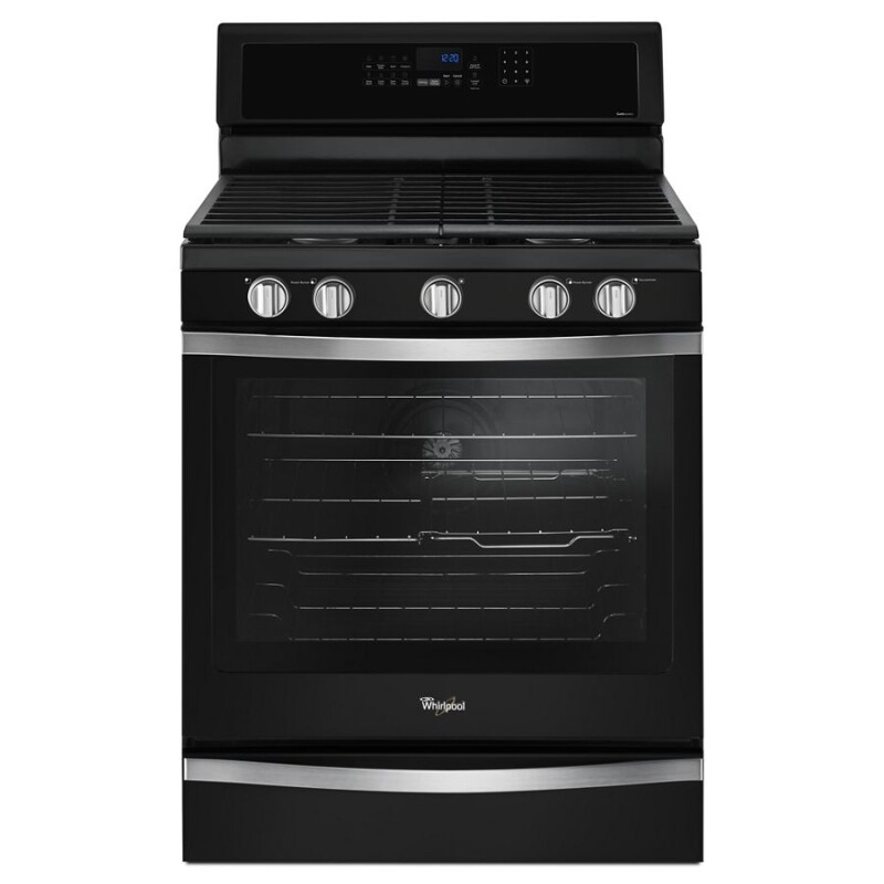Whirlpool 5.8 Cu. Ft. Freestanding Gas Range with EZ-2-Lift Hinged Grates Black Ice WFG745H0FE Picture 1