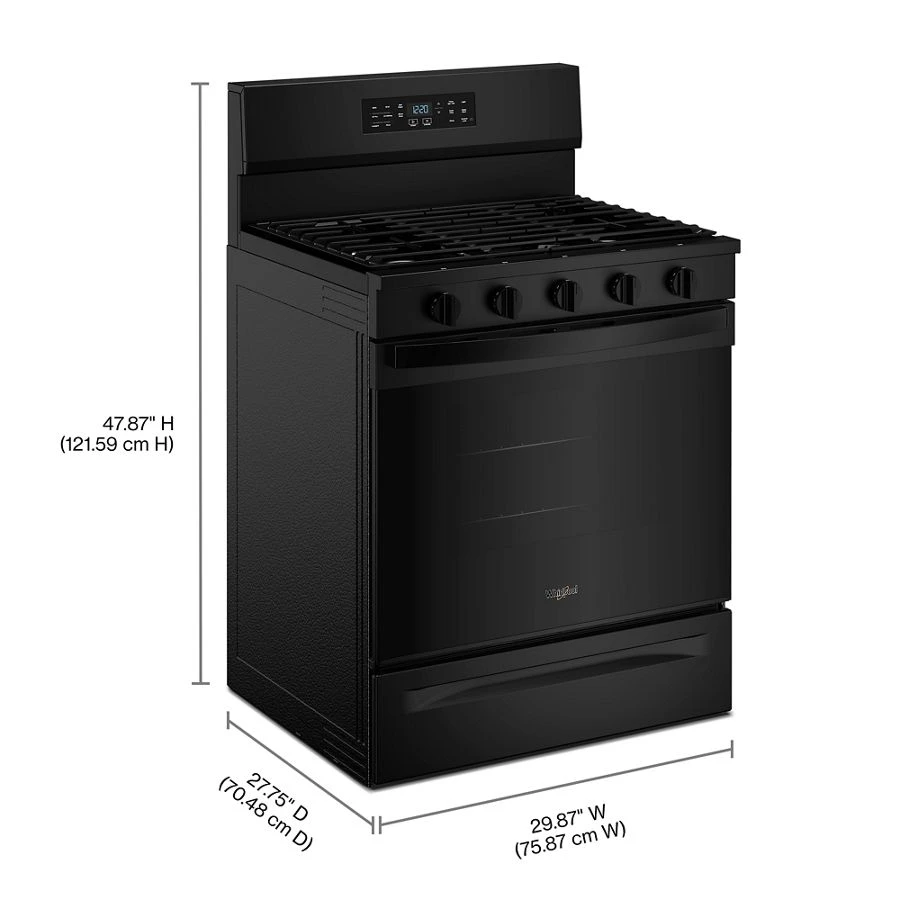 30-inch Gas Range with Air Cooking Technology and EZ-2-Lift™ Hinged Grates WFGS5730SB
