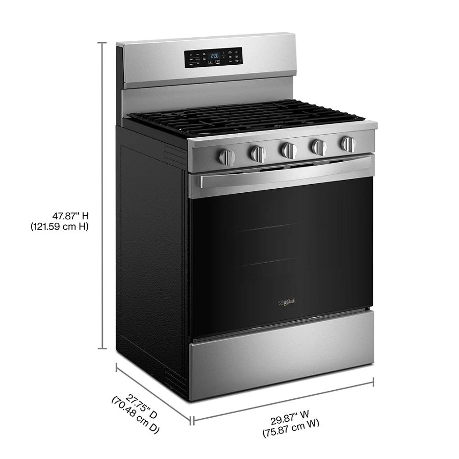 30-inch Gas Range with Air Cooking Technology and EZ-2-Lift™ Hinged Grates WFGS5730SZ