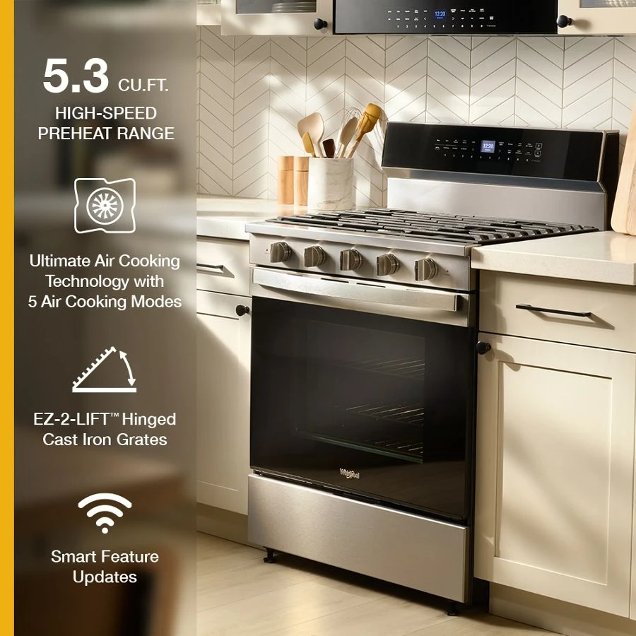 30-inch Smart Gas Range With Air Cooking Technology, No Preheat Air Fry, Steam/self Clean And High Speed Preheat view 18