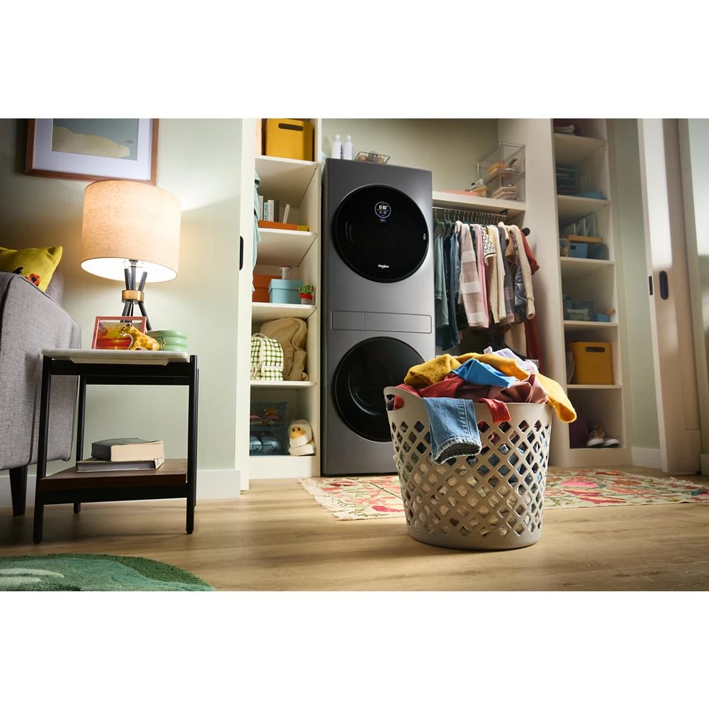 Compact ENERGY STAR® Ventless Heat Pump Laundry Tower with 2.7-cu ft Washer and Electric 4.3-cu ft Dryer WFH5424SJ