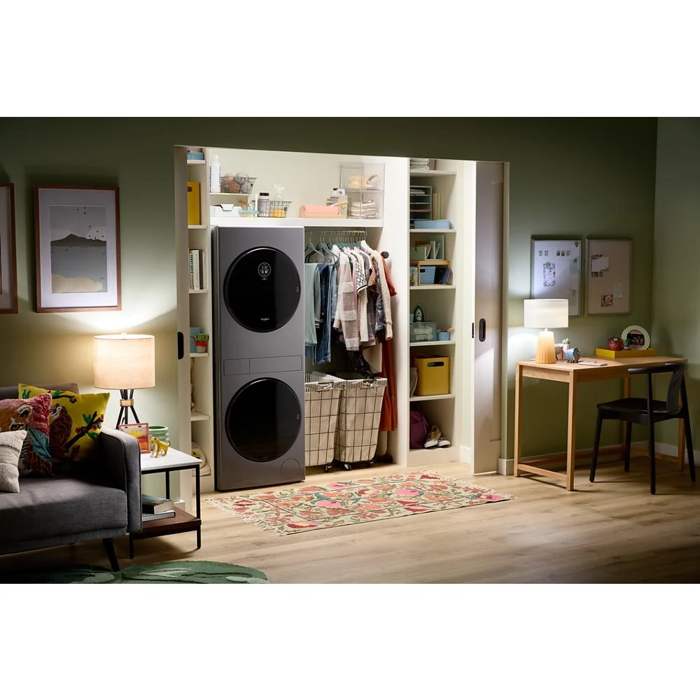 Compact ENERGY STAR® Ventless Heat Pump Laundry Tower with 2.7-cu ft Washer and Electric 4.3-cu ft Dryer WFH5424SJ