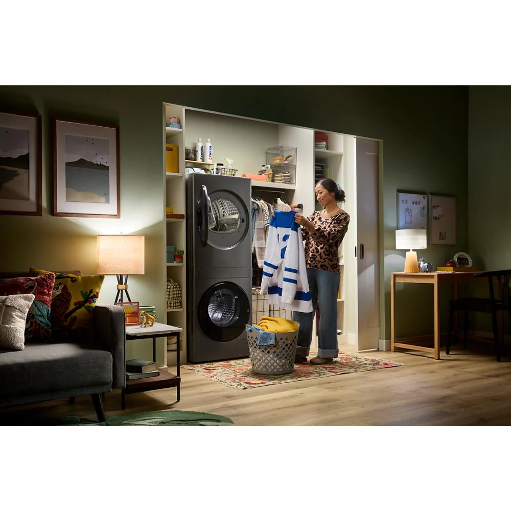 Compact ENERGY STAR® Ventless Heat Pump Laundry Tower with 2.7-cu ft Washer and Electric 4.3-cu ft Dryer WFH5424SJ