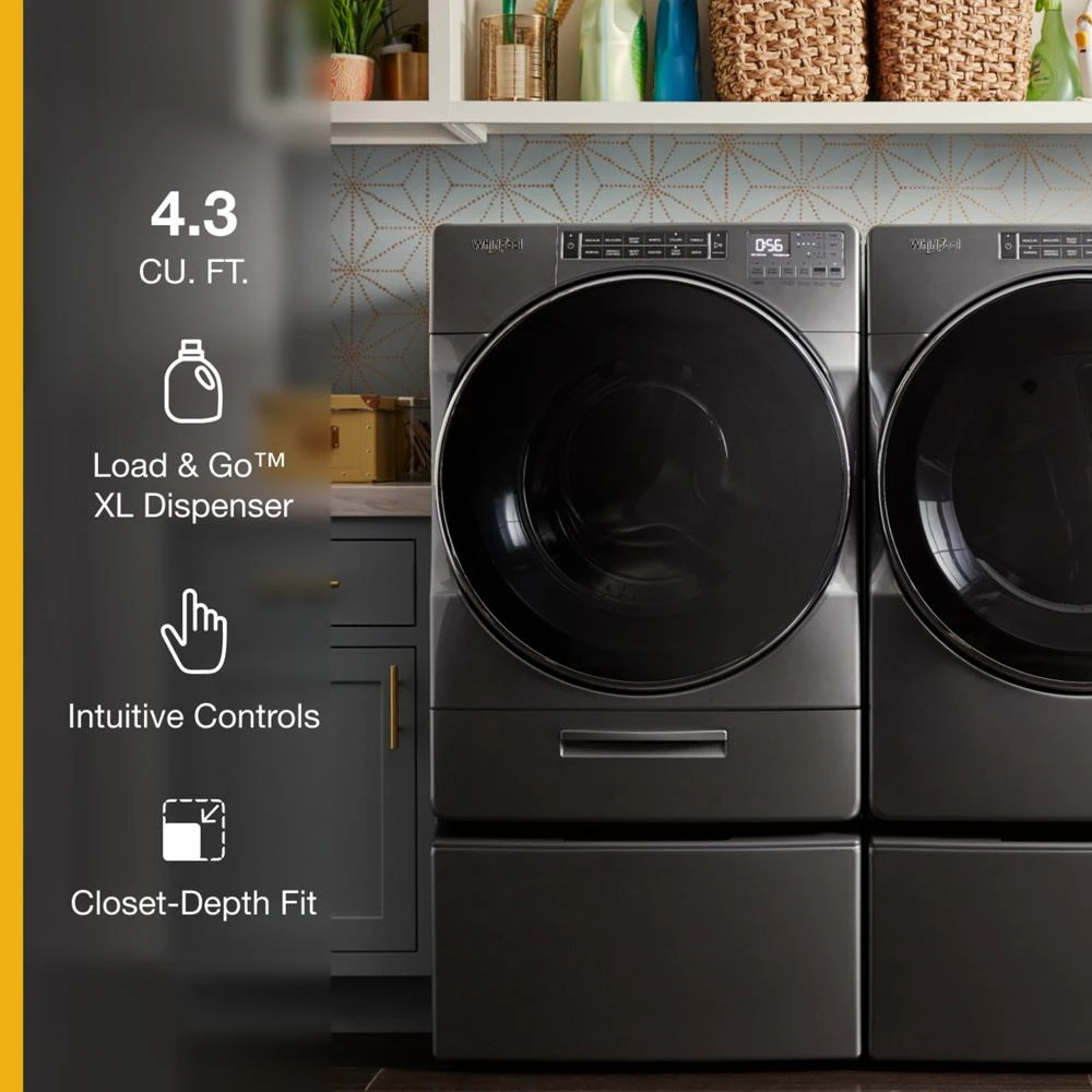 4.3 cu. ft. Closet-Depth Front Load Washer with Load & Go™ XL Dispenser WFW862CHC, product image 4 of 36