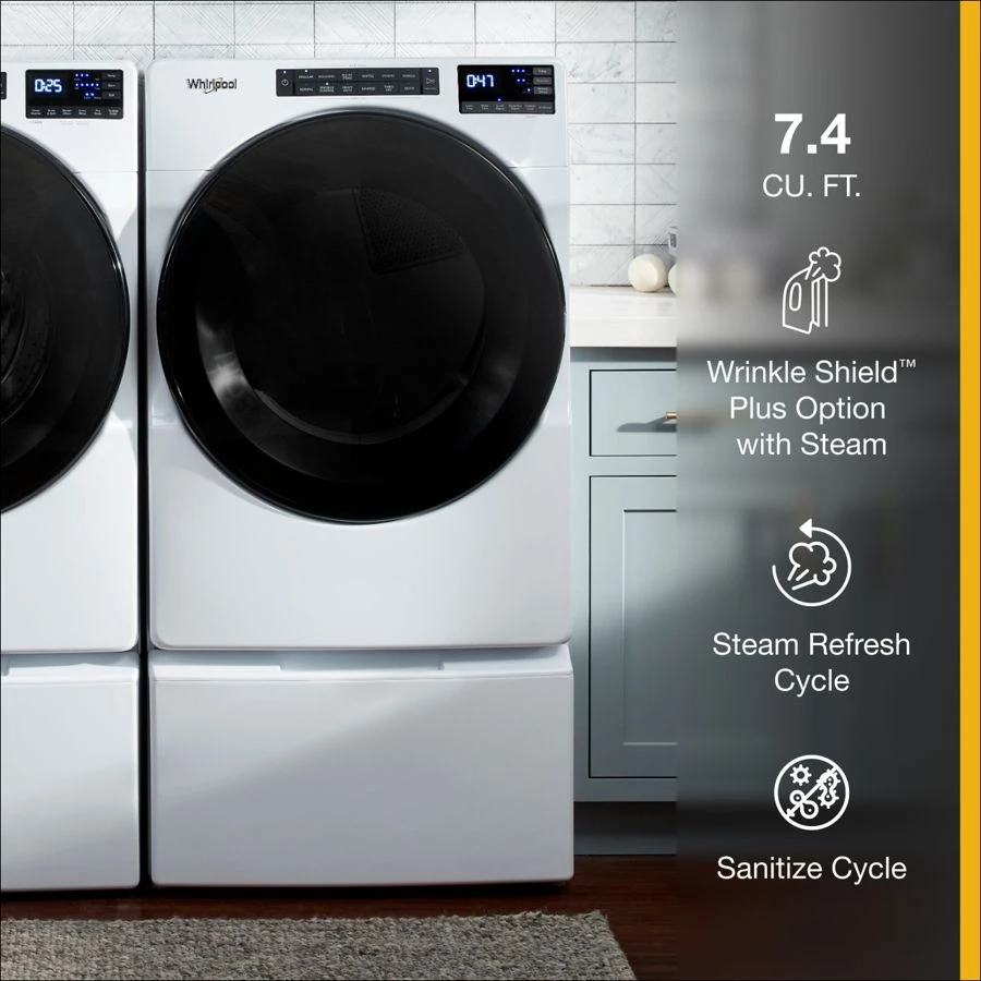 7.4 Cu. Ft. Gas Wrinkle Shield Dryer with Steam WGD6605MW