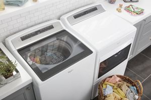 7.4 cu.ft Top Load HE Gas Dryer with AccuDry, Intuitive Touch Controls WGD7500GW