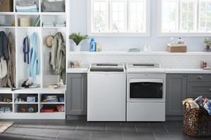 7.4 cu.ft Top Load HE Gas Dryer with AccuDry, Intuitive Touch Controls WGD7500GW