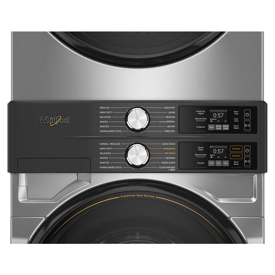 Smart ENERGY STAR® Front Load Laundry Tower with UV Clean Technology & FreshFlowTM Vent System 4.5 cu. ft. Washer & 7.4 cu. ft. Gas Dryer WGF5727TR