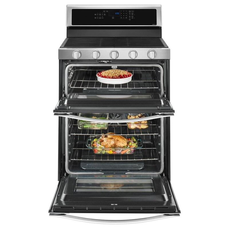 6.0 Cu. Ft. Gas Double Oven Range with EZ-2-Lift Hinged Grates WGG745S0FS
