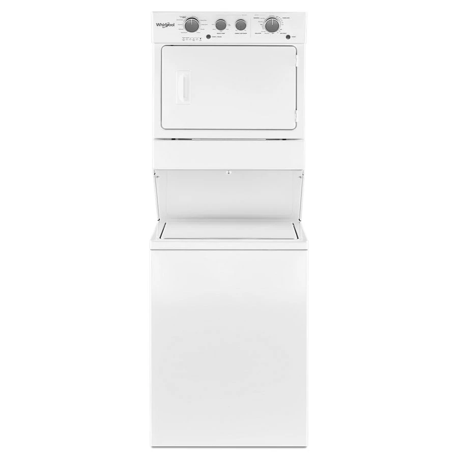 3.5 cu.ft Long Vent Gas Stacked Laundry Center 9 Wash cycles and Wrinkle Shield™ WGTLV27HW