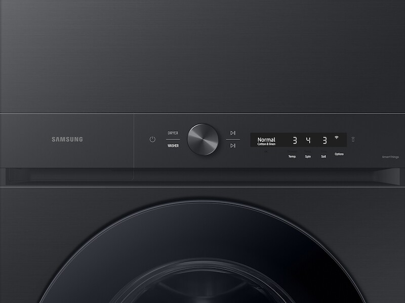 Bespoke 4.6 cu. ft. AI Laundry Hub™ Large Capacity Single Unit Washer with Flex Auto Dispense System and 7.6 cu. ft. Electric Dryer in Brushed Black WH46DBH500EVA3