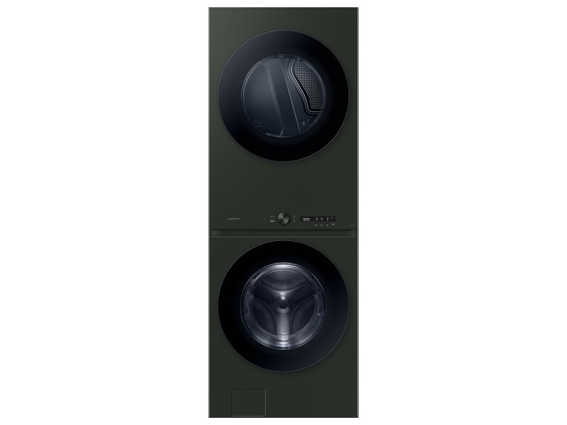 Bespoke 5.3 cu. ft. AI Laundry Hub™ Ultra Capacity Single Unit Washer with AI OptiWash™ and 7.6 cu. ft. Electric Dryer in Satin Green WH53DBH700EFA3