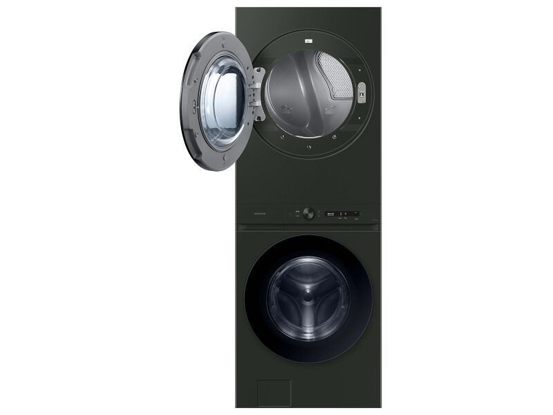 Bespoke 5.3 cu. ft. AI Laundry Hub™ Ultra Capacity Single Unit Washer with AI OptiWash™ and 7.6 cu. ft. Electric Dryer in Satin Green WH53DBH700EFA3