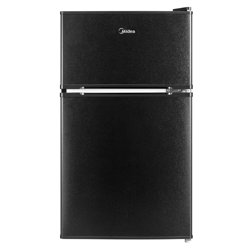 Midea 3.1 cu. ft. Double Door Compact Refrigerator with Full-Width Freezer (Black) WHD113FB1