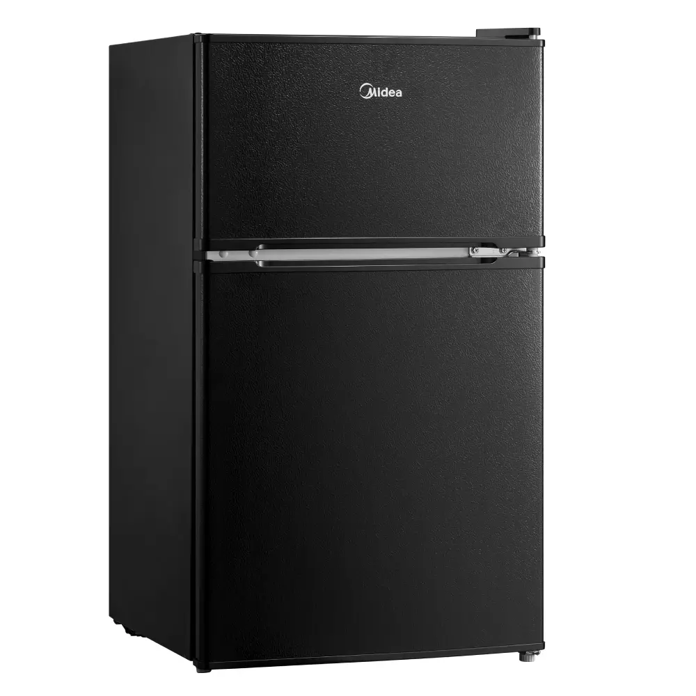 Midea 3.1 cu. ft. Double Door Compact Refrigerator with Full-Width Freezer (Black) WHD113FB1