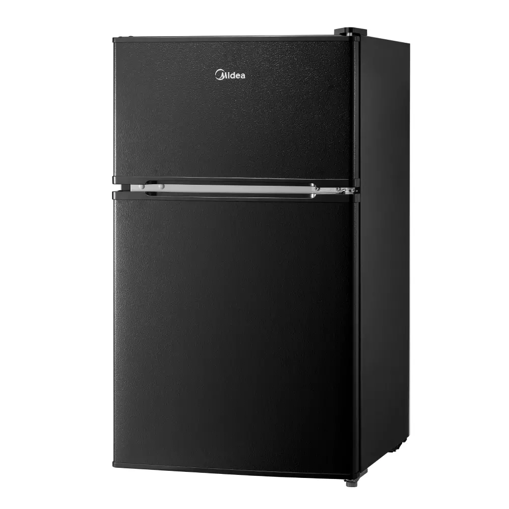 Midea 3.1 cu. ft. Double Door Compact Refrigerator with Full-Width Freezer (Black) WHD113FB1