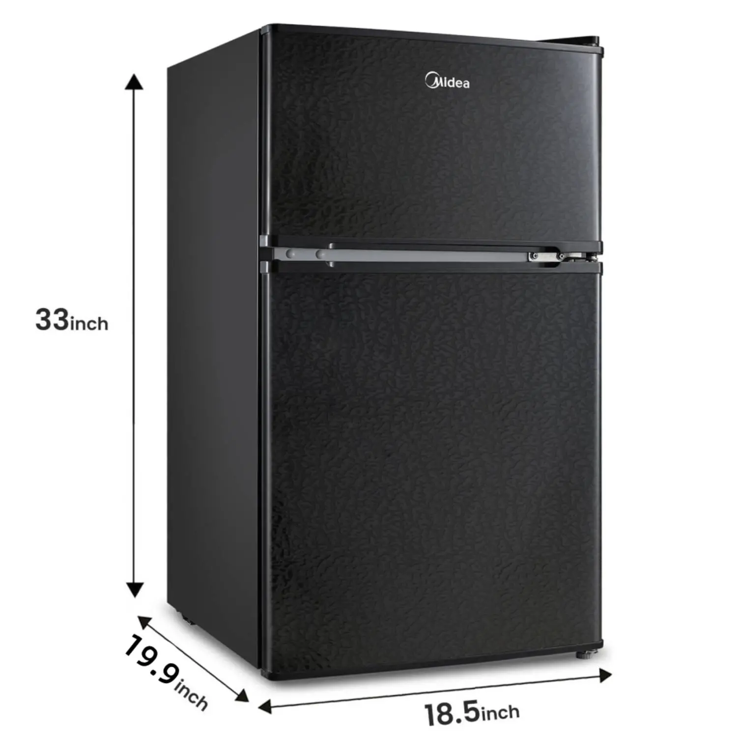 Midea 3.1 cu. ft. Double Door Compact Refrigerator with Full-Width Freezer (Black) WHD113FB1