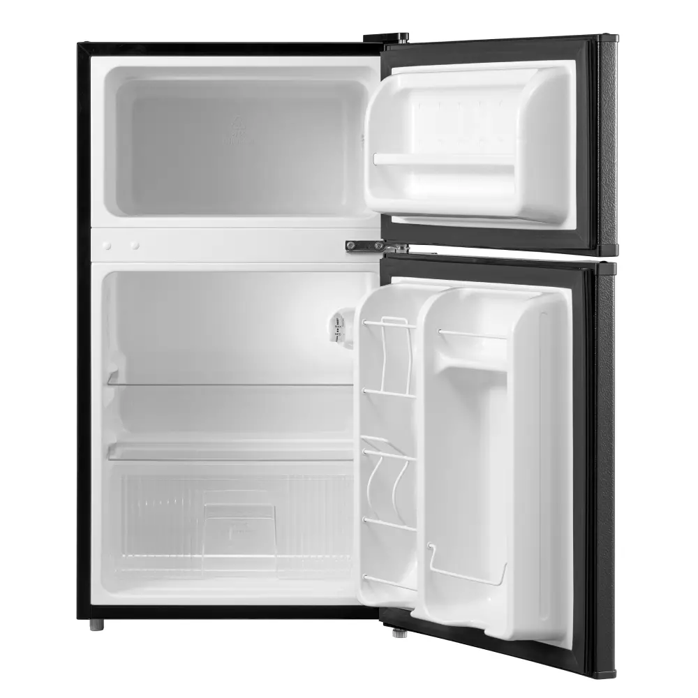 Midea 3.1 cu. ft. Double Door Compact Refrigerator with Full-Width Freezer (Black) WHD113FB1