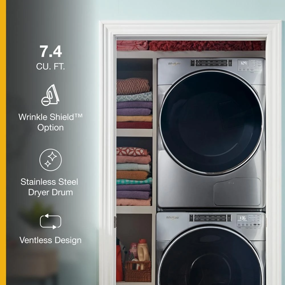 7.4 cu. ft. Front Load Hybrid Heat Pump Dryer WHD862CHC, product image 19 of 24
