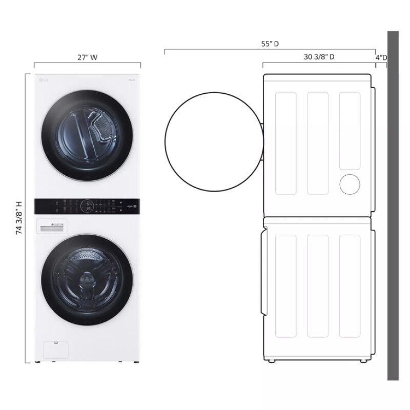 LG WashTower™ with Center Control™ 4.5 cu. ft. Washer and 7.4 cu. ft. Electric Dryer view 15