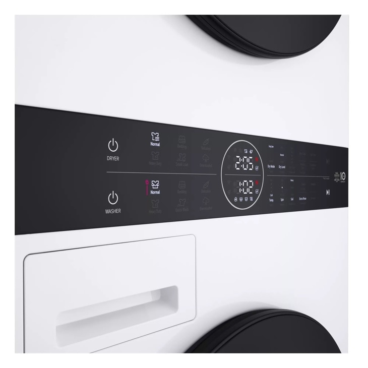 Compact Single Unit LG WashTower™ with Center Control™ 2.4 cu.ft. Front Load Washer and 4.2 cu.ft. Electric Ventless HeatPump™ Dryer view 2