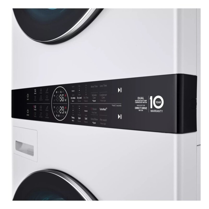 Single Unit LG WashTower™ with Center Control™ 5.0 cu. ft. Front Load Washer and 7.8 cu. ft. Electric Ventless Heat Pump Dryer view 7