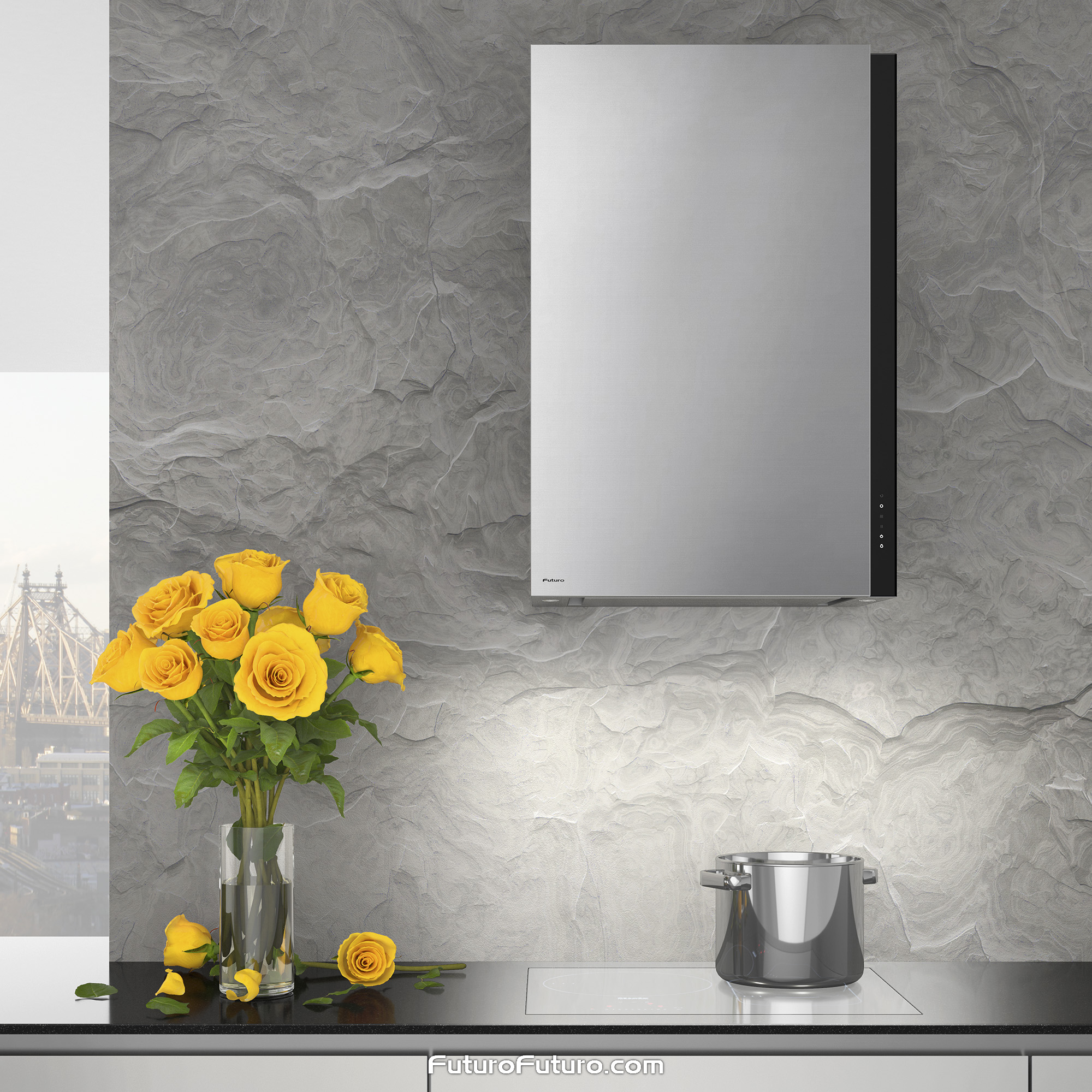 24″ Torre Black Wall Range Hood WL24TORREBLK