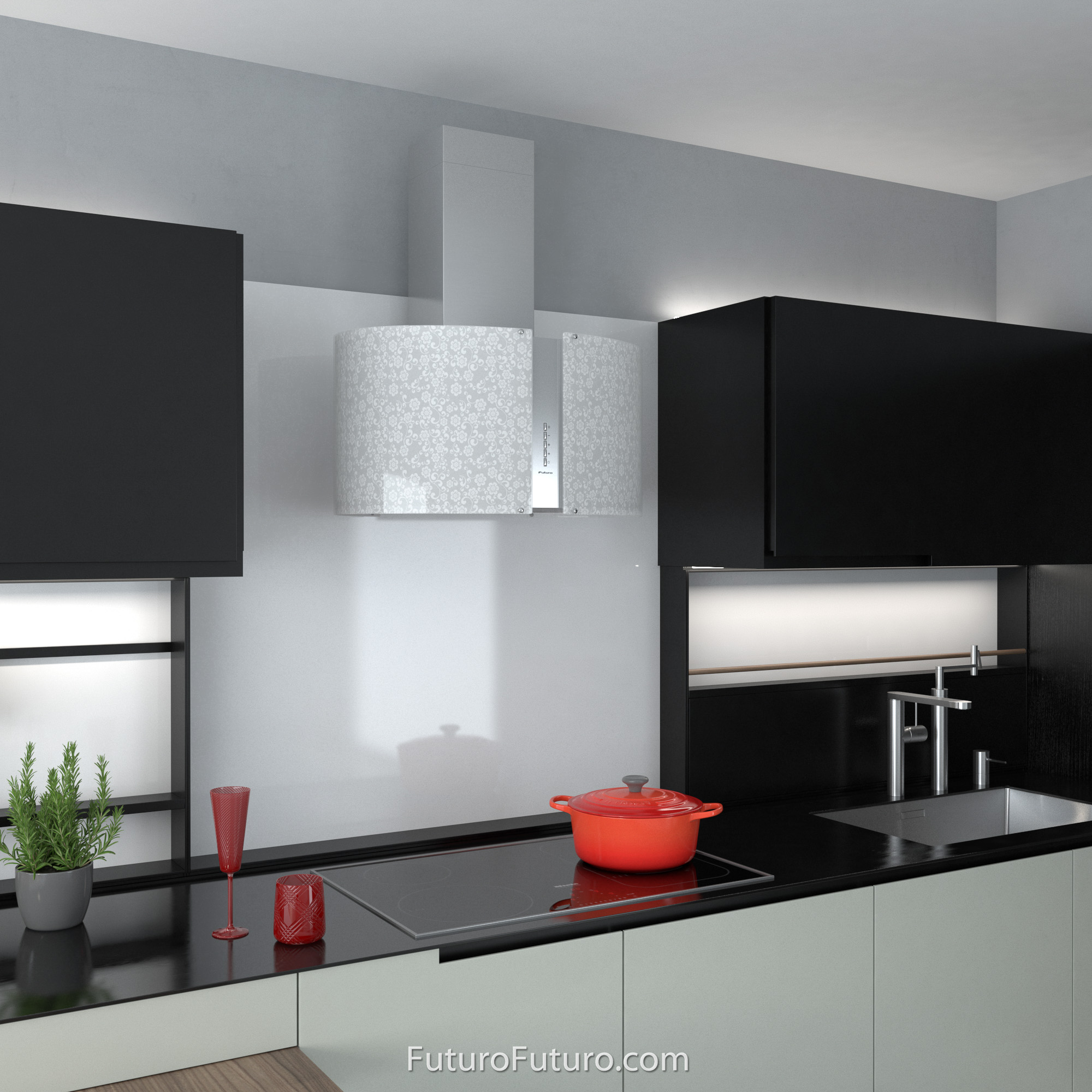 27″ Murano Mayflower LED Wall Range Hood WL27MURMAYFLOWERLED