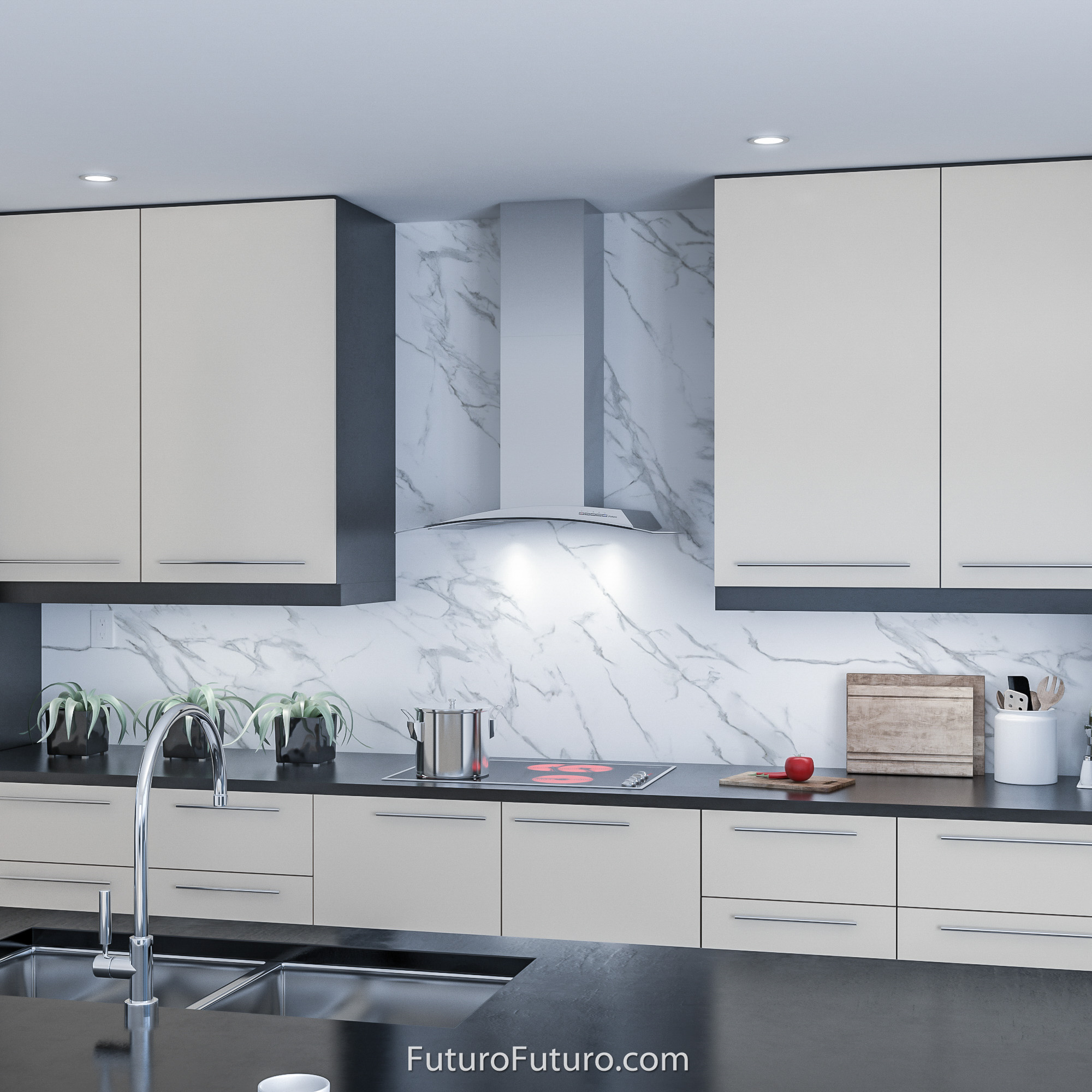 30″ Acqualina Glass Wall Range Hood WL30ACQUAGLS