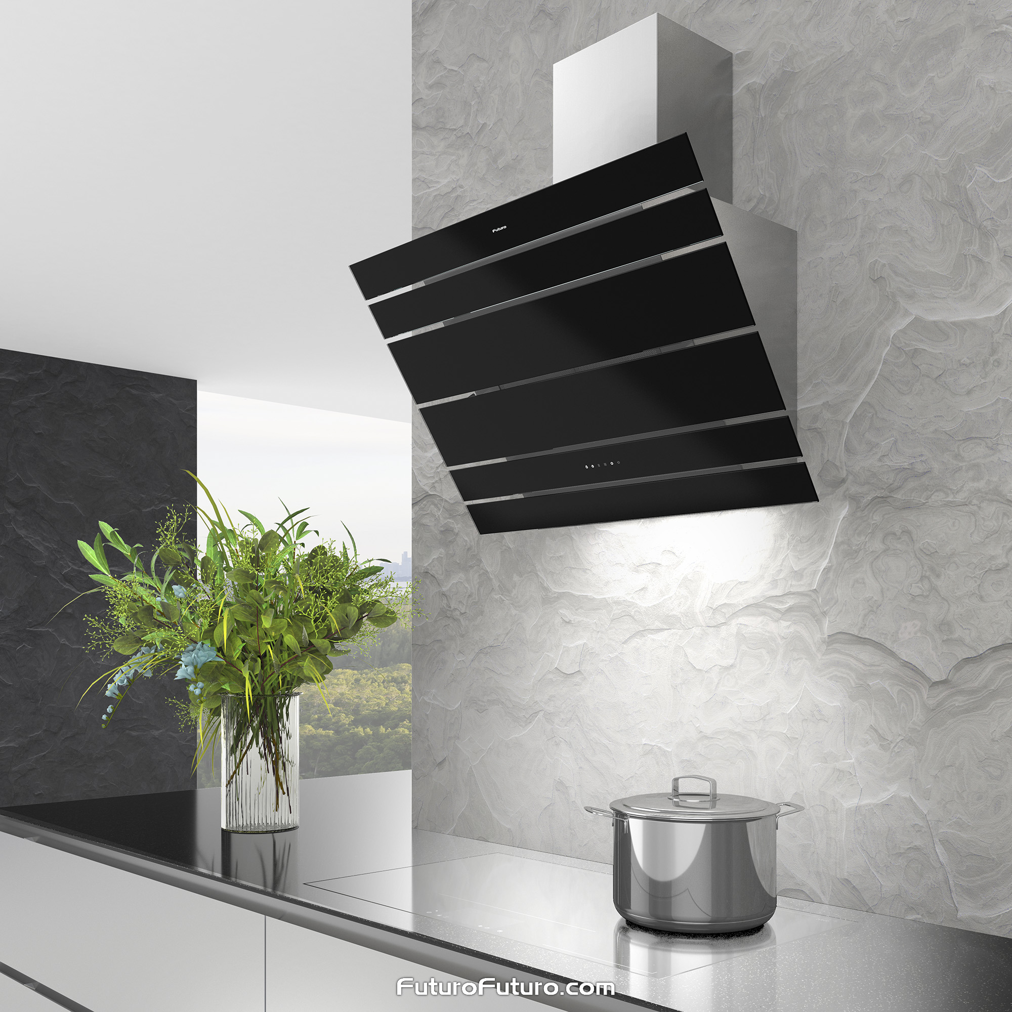 34″ Lester Black Wall Range Hood WL34LESTERBLK