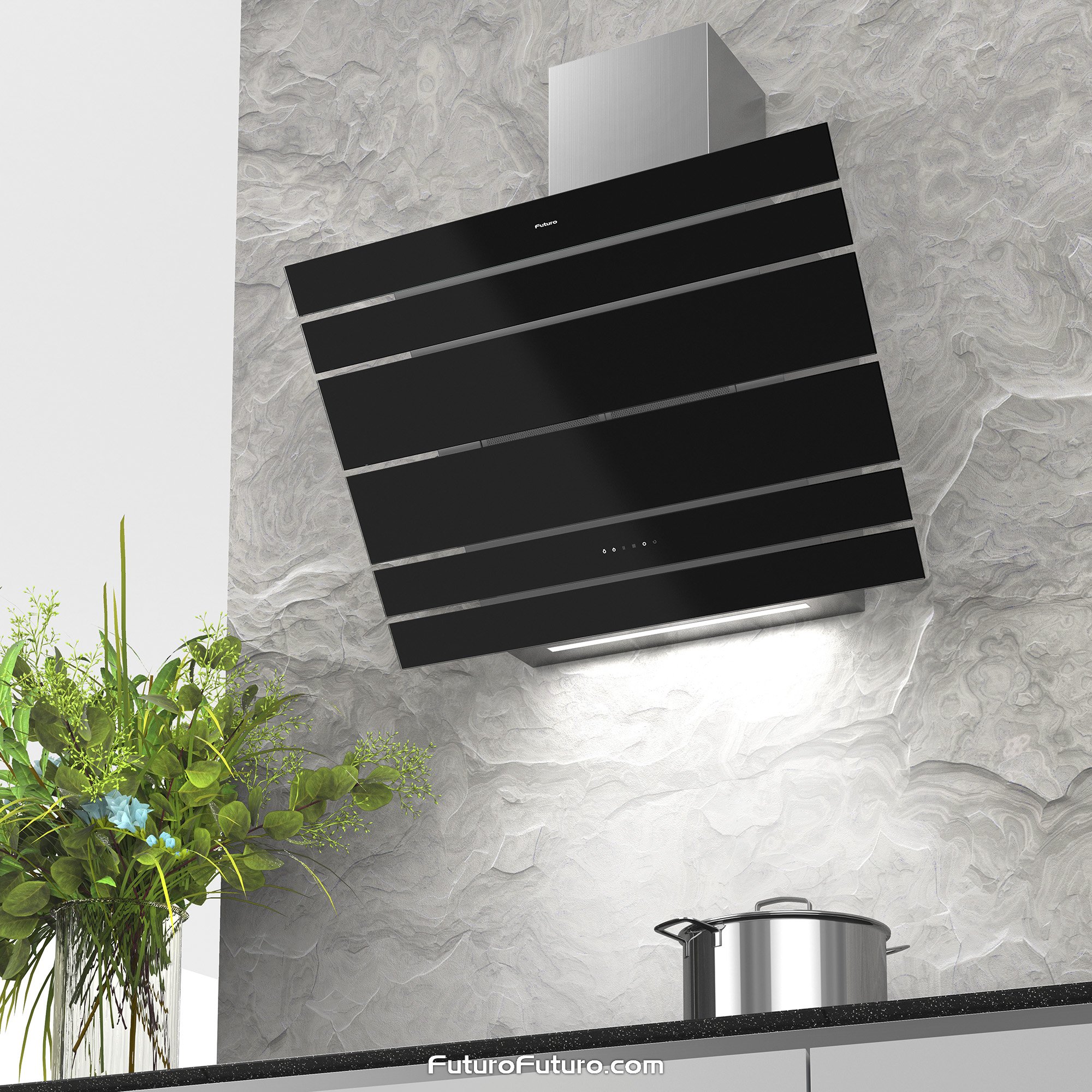 34″ Lester Black Wall Range Hood WL34LESTERBLK