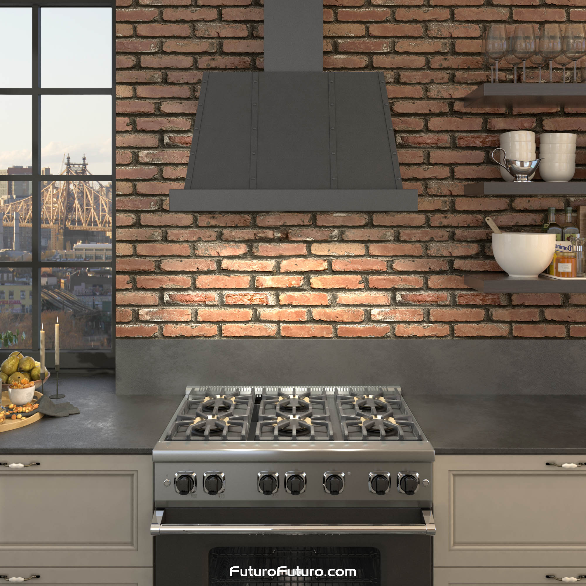 36″ Fano Black Wall Range Hood WL36FANOGM