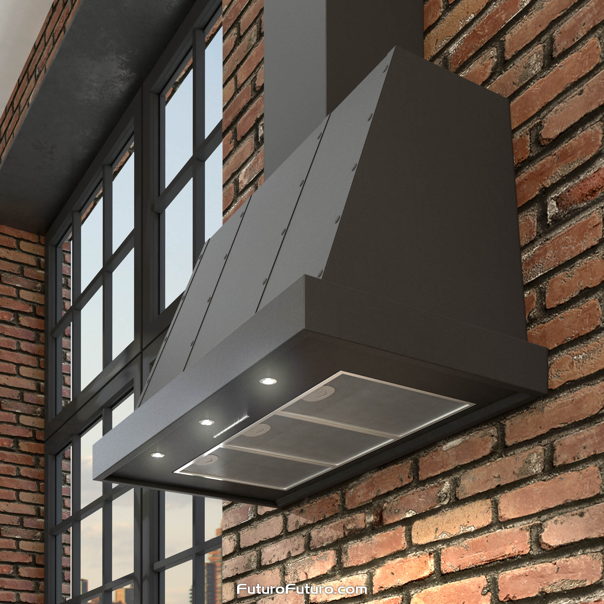 36″ Fano Black Wall Range Hood WL36FANOGM
