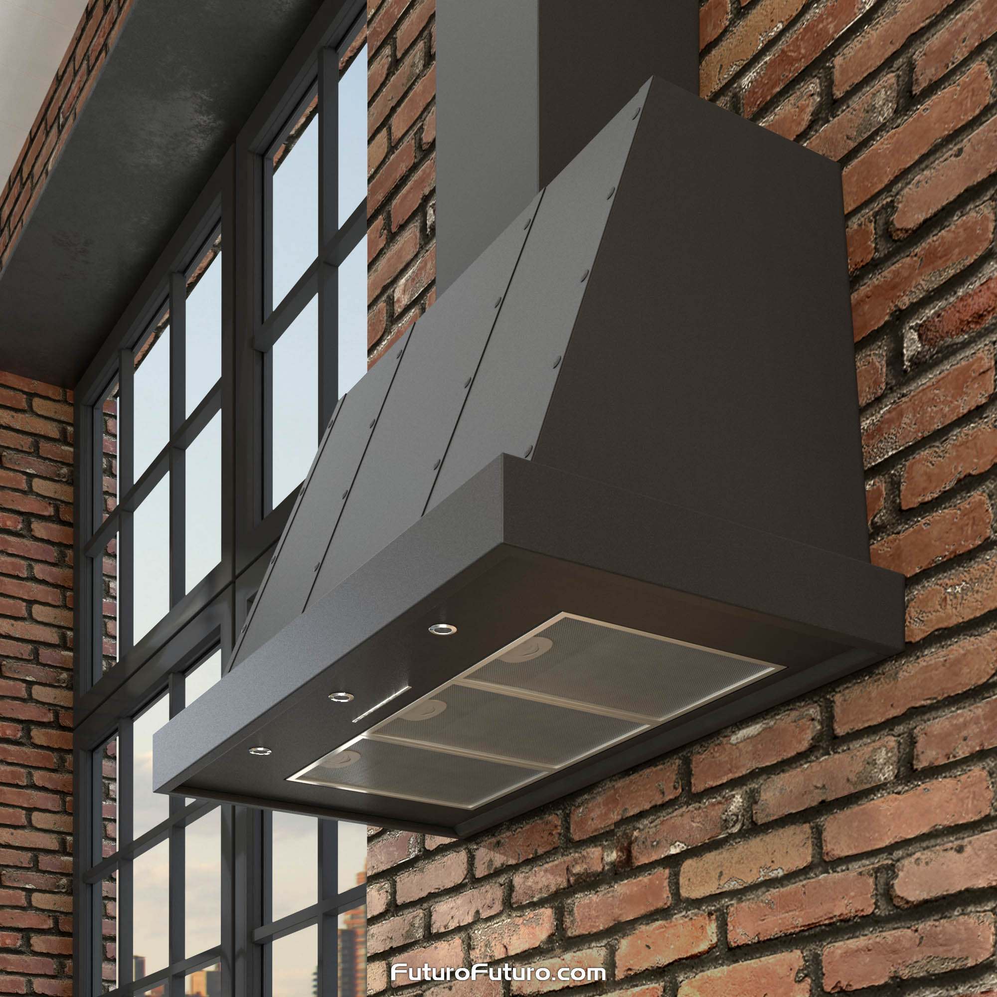 36″ Fano Black Wall Range Hood WL36FANOGM
