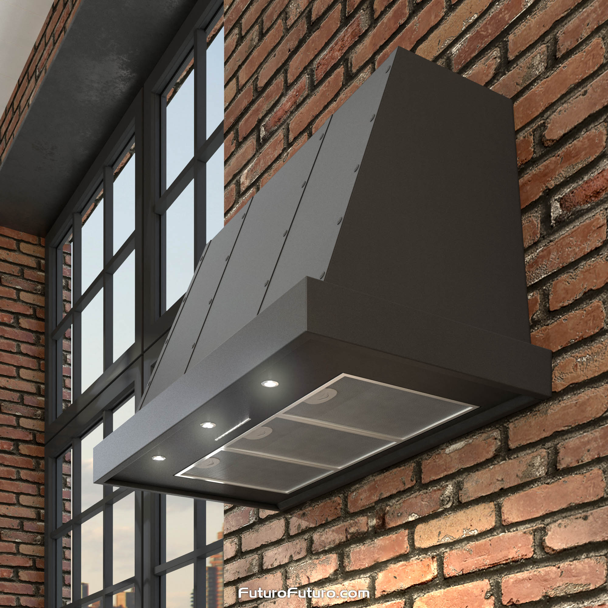 36″ Fano Black Wall Range Hood WL36FANOGM