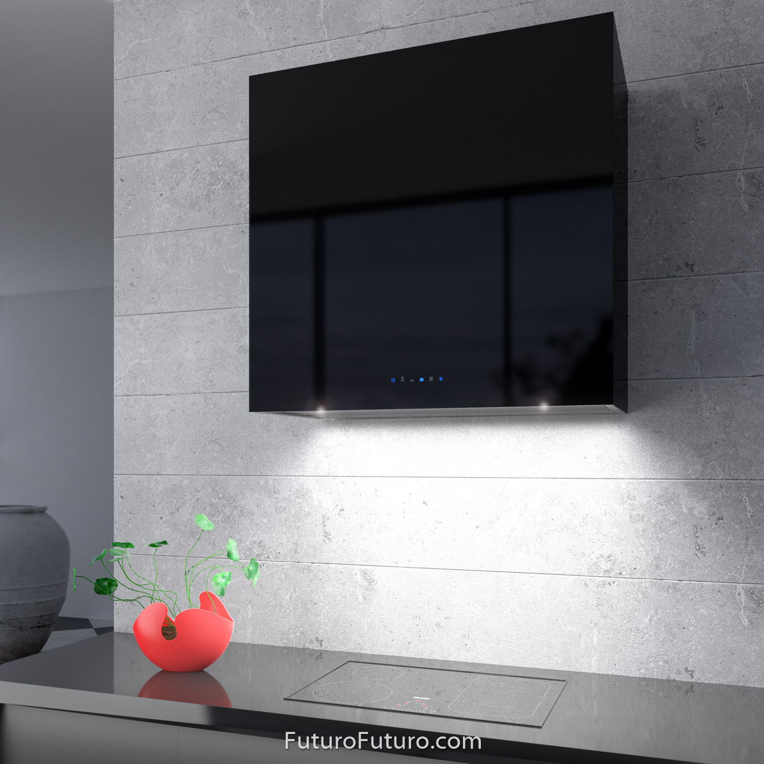 36″ Lombardy Black Wall Range Hood WL36LOMBARDYBLK