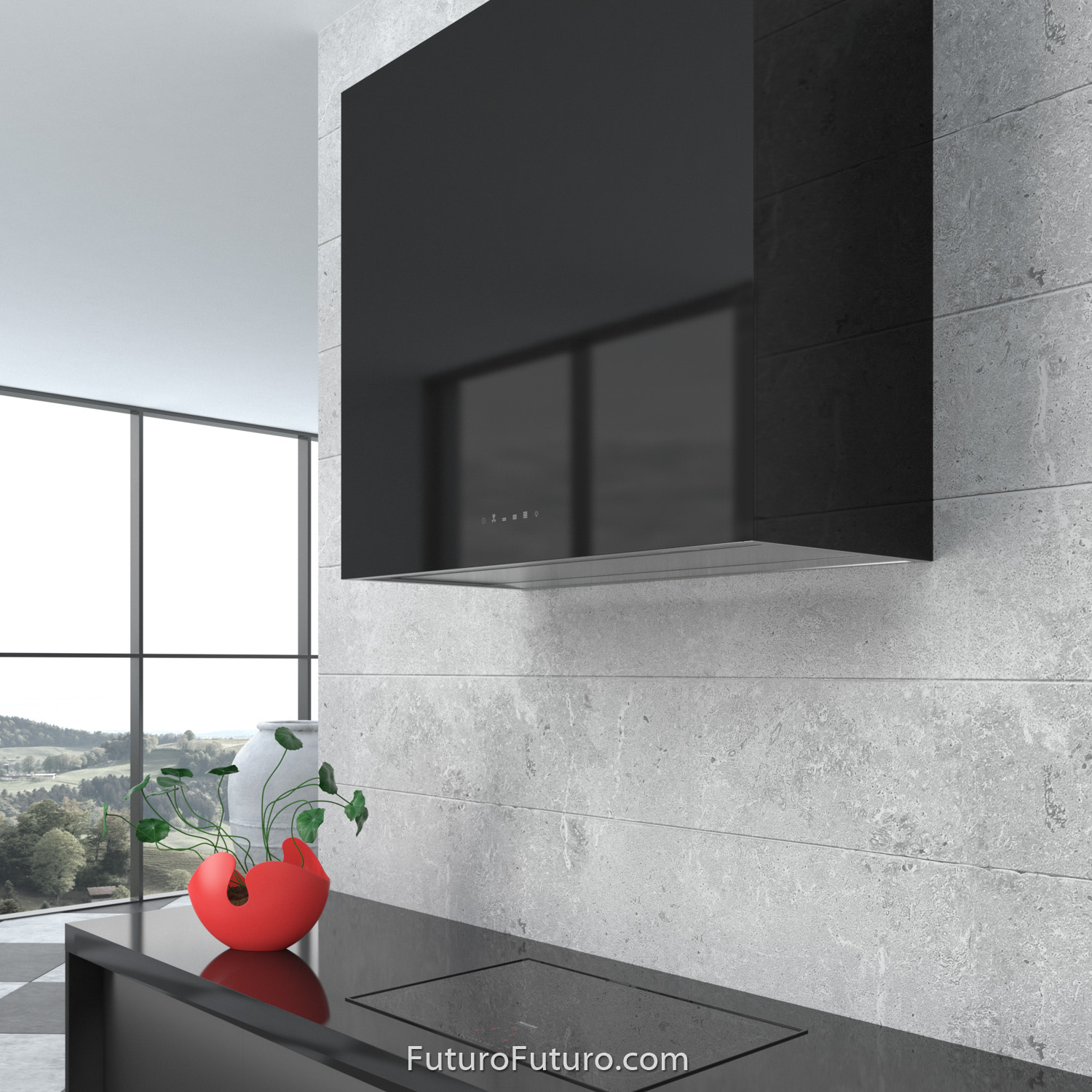 36″ Lombardy Black Wall Range Hood WL36LOMBARDYBLK