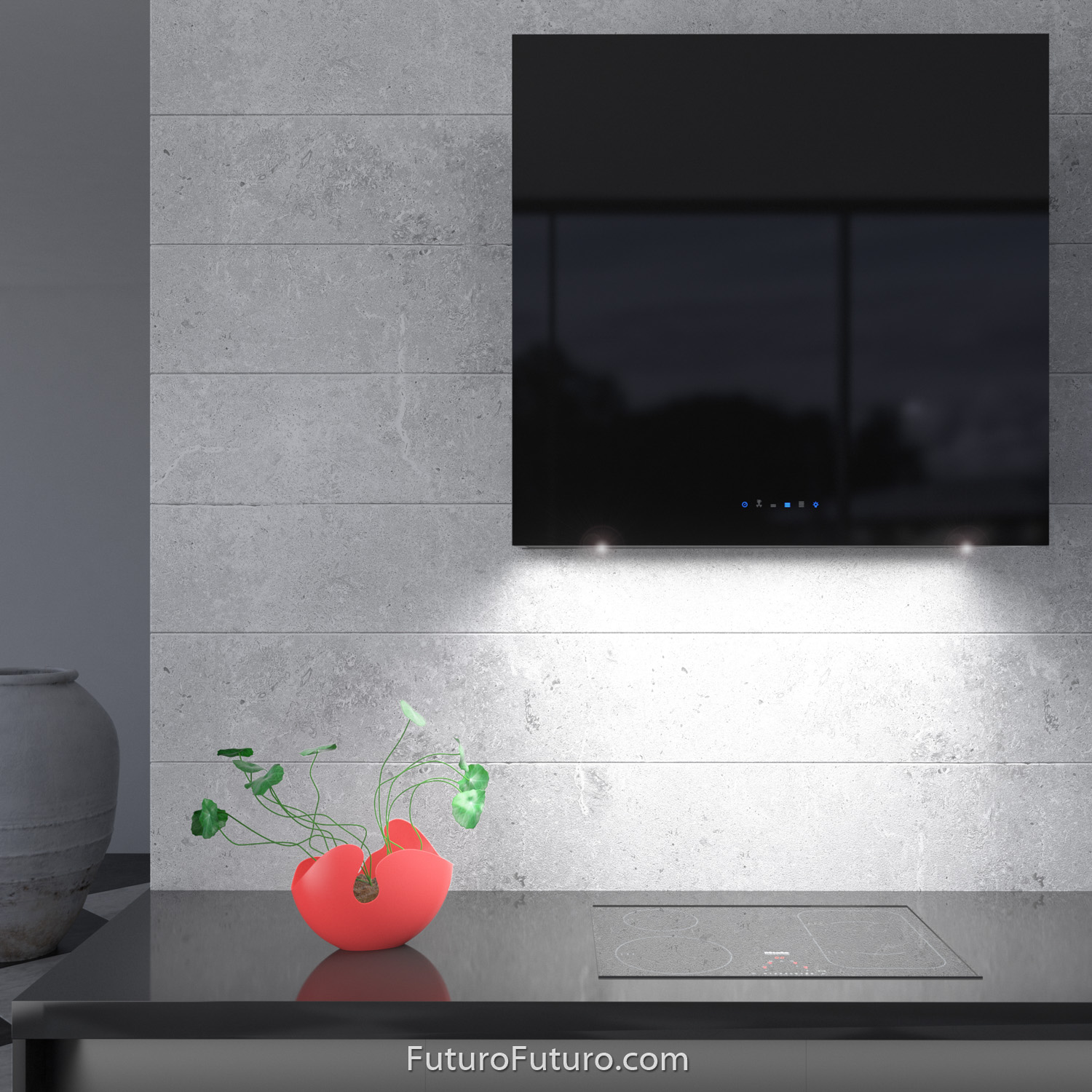 36″ Lombardy Black Wall Range Hood WL36LOMBARDYBLK