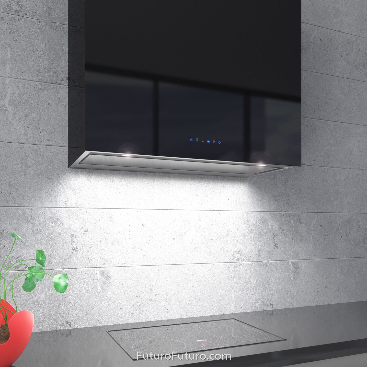 36″ Lombardy Black Wall Range Hood WL36LOMBARDYBLK