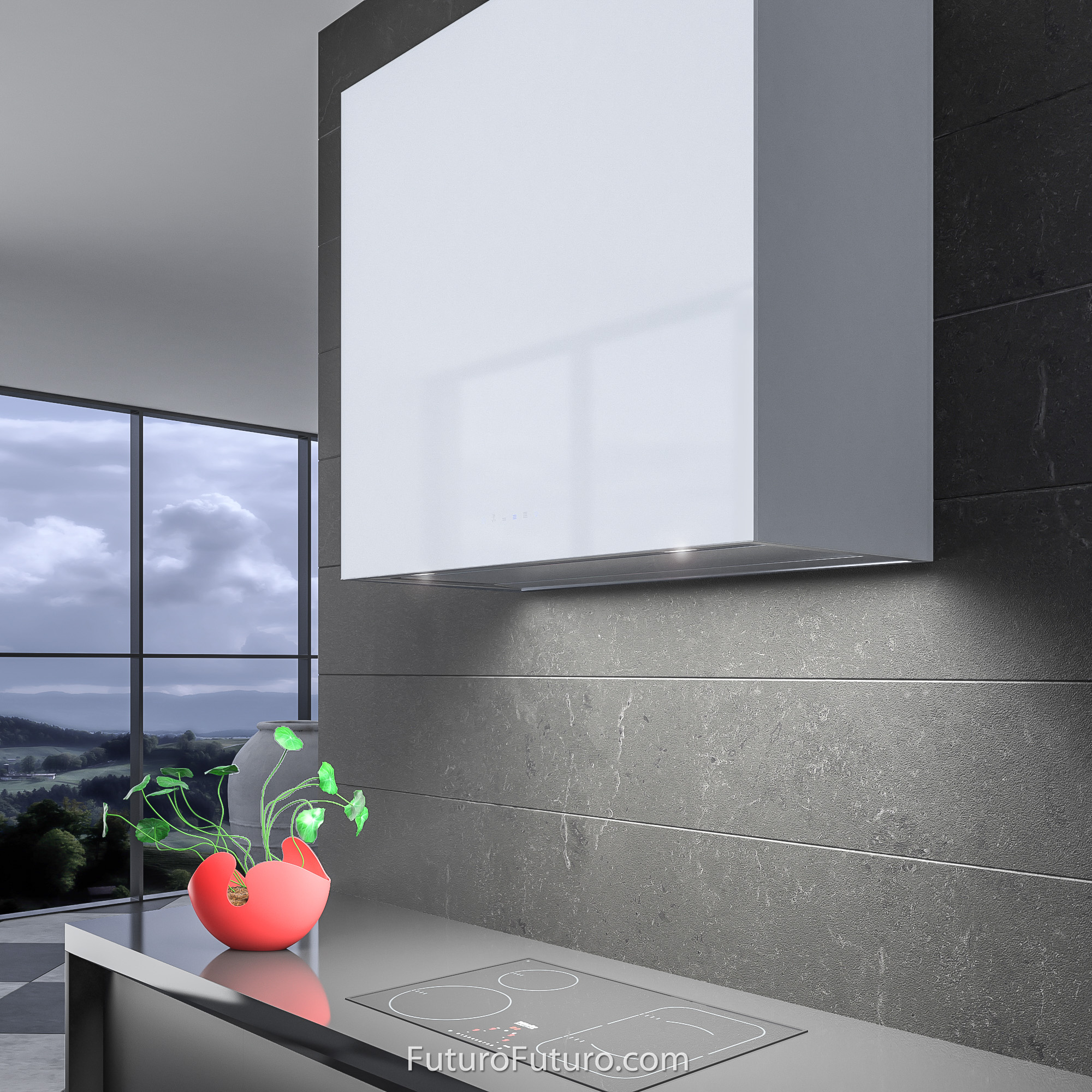 36″ Lombardy White Wall Range Hood WL36LOMBARDYWHT