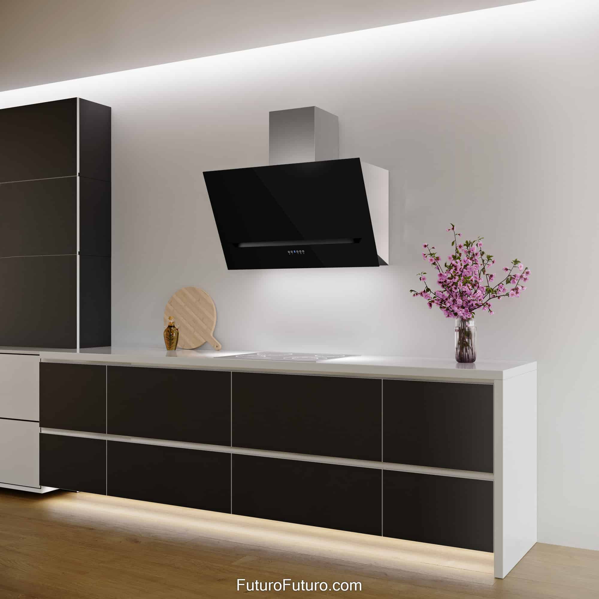 36″ Lorenzo Black Wall Range Hood WL36LORENZOBLK