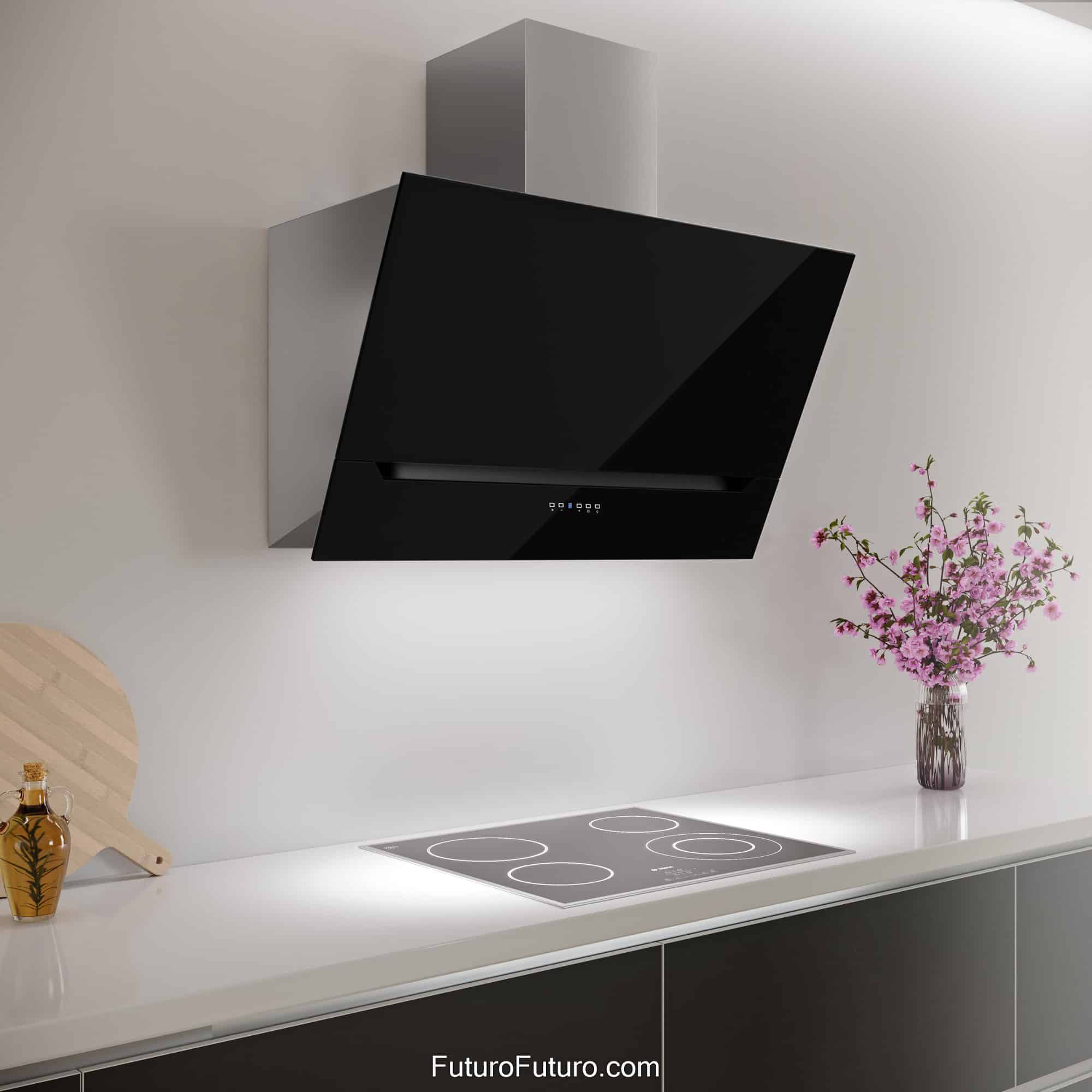 36″ Lorenzo Black Wall Range Hood WL36LORENZOBLK