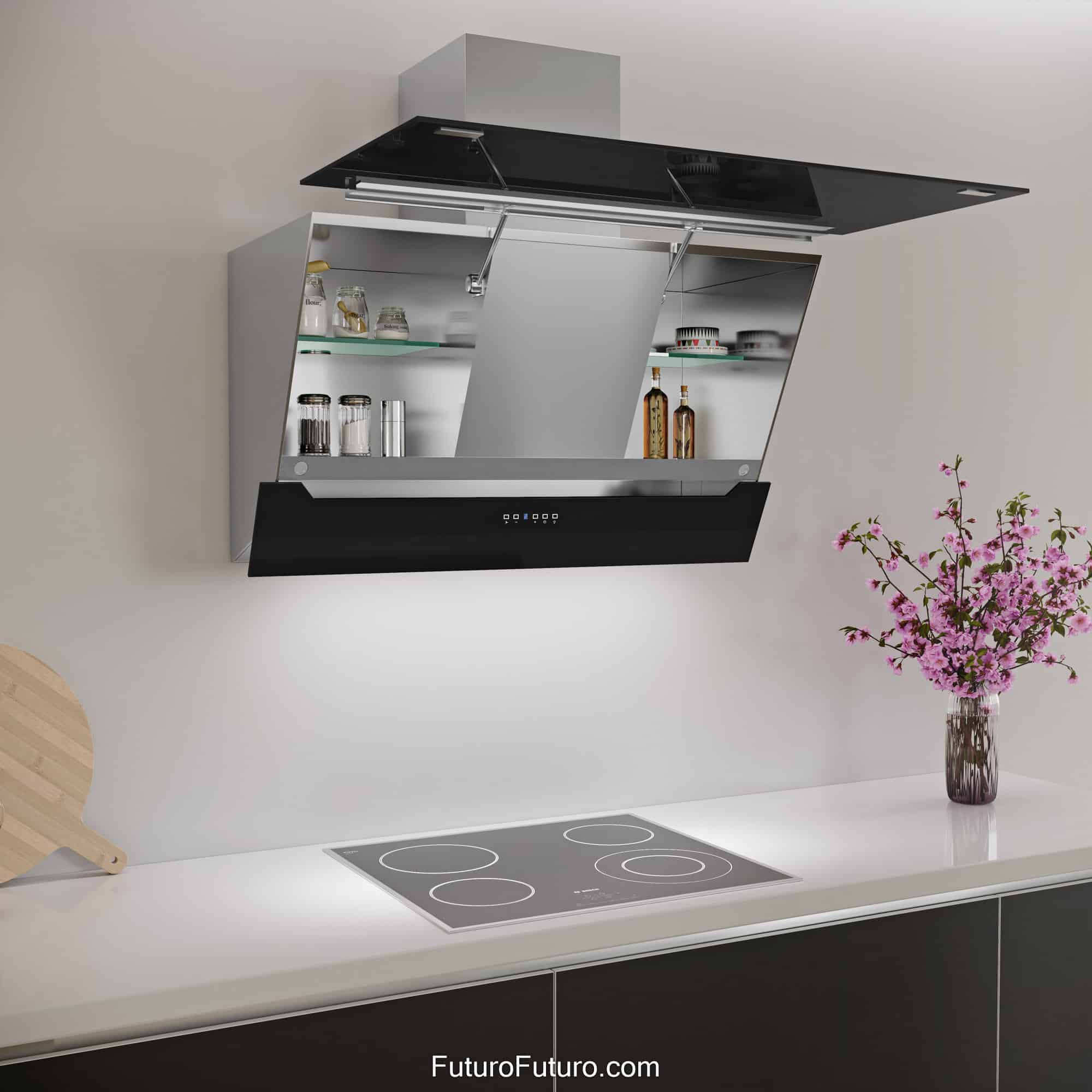 36″ Lorenzo Black Wall Range Hood WL36LORENZOBLK