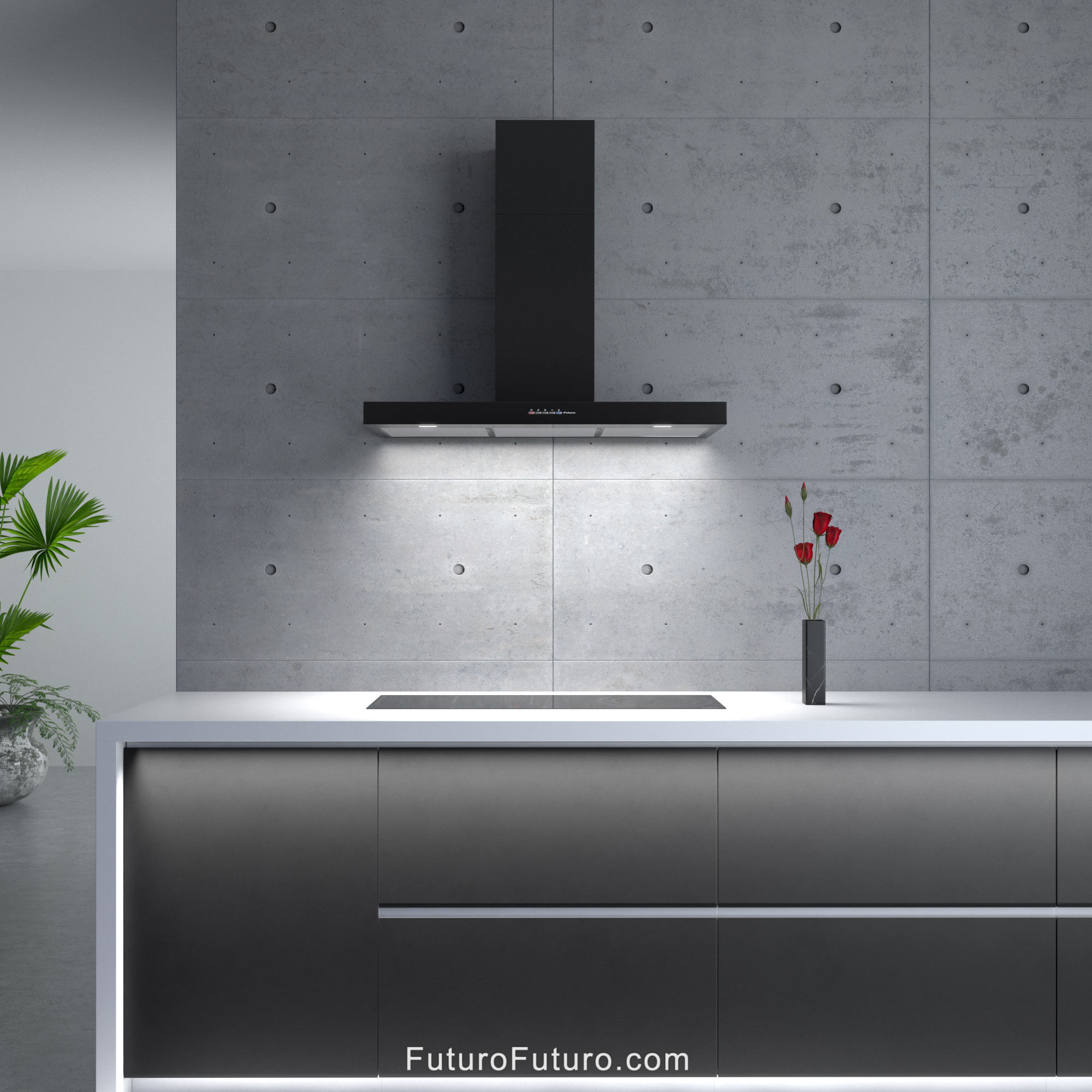 36″ Positano Black Wall Range Hood WL36POSITANOBLK